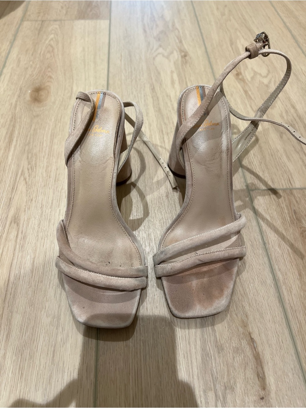 Sam Edelman Strappy Block-Heel Sandals in Nude Blush